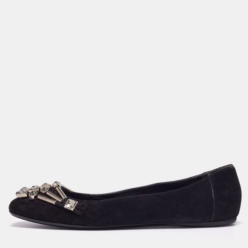 Suede Crystal Embellished Ballet Flats Size 39 - Gucci - Modalova