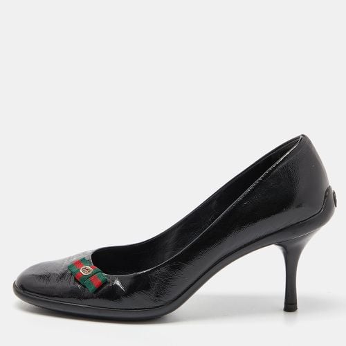 Patent Leather Web Bow Pumps Size 38.5 - Gucci - Modalova