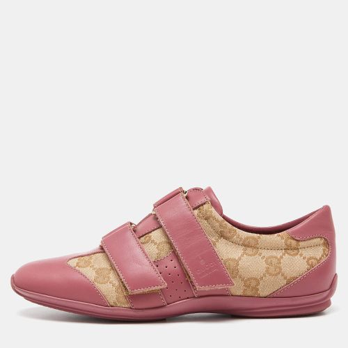 Pink GG Canvas and Leather Low Top Sneakers Size 35 - Gucci - Modalova