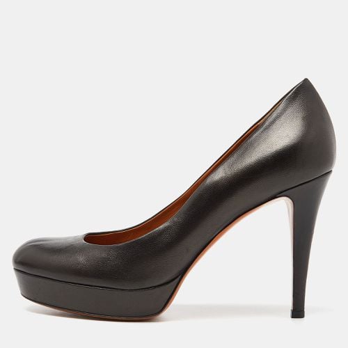 Leather Round Toe Platform Pumps Size 37.5 - Gucci - Modalova