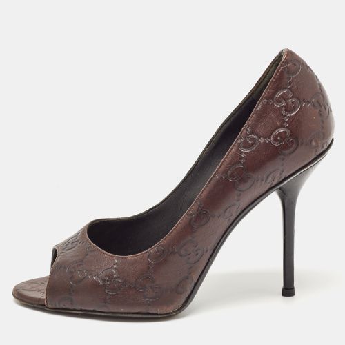 Leather Peep Toe Pumps Size 37 - Gucci - Modalova