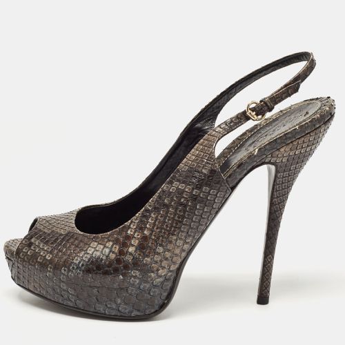 Two Tone Python Sofia Peep Toe Slingback Pumps Size 40.5 - Gucci - Modalova