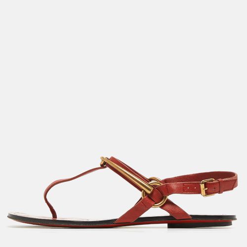 Leather Thong Sligback Sandals Size 37.5 - Gucci - Modalova