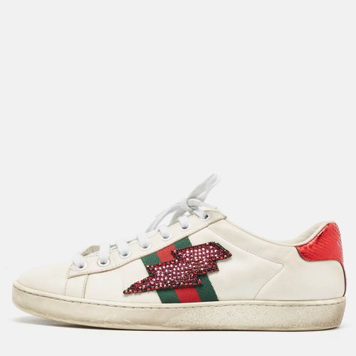 Leather and Snakeskin Ace Sneakers Size 38 - Gucci - Modalova