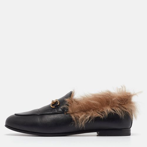 Leather Fur Lined Jordaan Loafers Size 38 - Gucci - Modalova