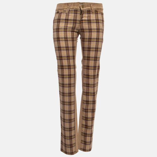 Corduroy & Plaid Wool Blend Trousers S - D&G - Modalova