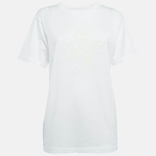 Logo Embroidered Cotton T-Shirt S - Dolce & Gabbana - Modalova