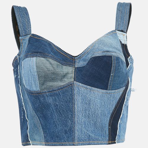 Patchwork Denim Bustier Top M - Dolce & Gabbana - Modalova