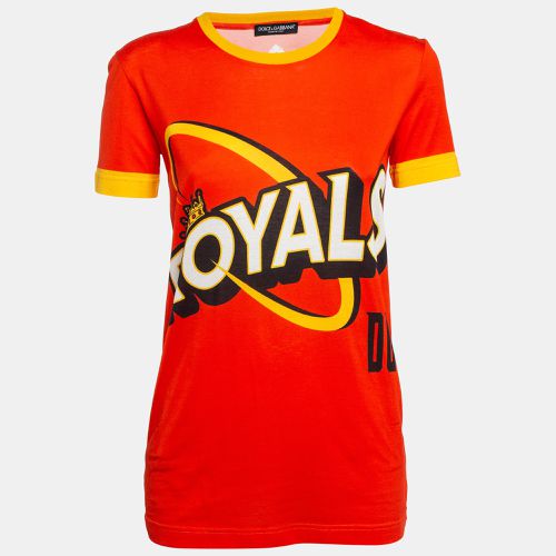 Royals Print Cotton T-Shirt S - Dolce & Gabbana - Modalova