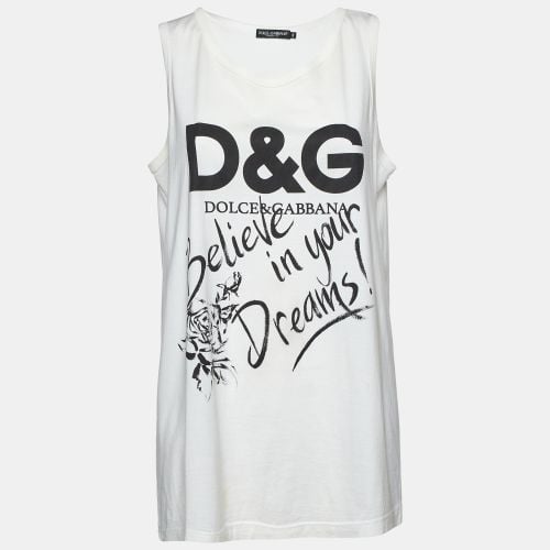 Printed Cotton Jersey Vest Top L - Dolce & Gabbana - Modalova