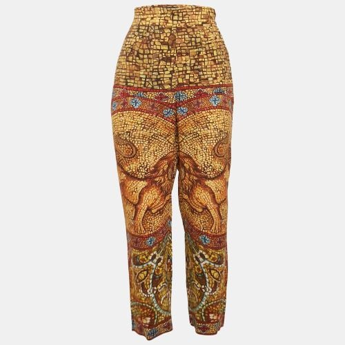 Yellow/ Printed Crepe Trousers M - Dolce & Gabbana - Modalova