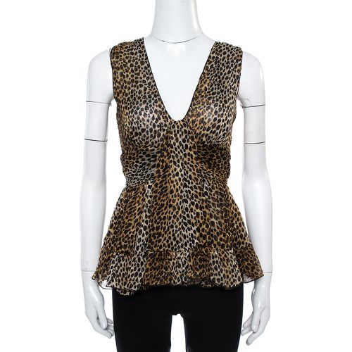 Animal Print Ruffle Detail Sleeveless Top M - Dolce & Gabbana - Modalova