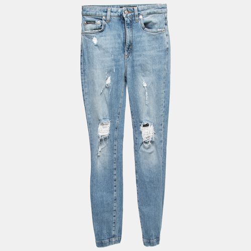 Distressed Denim Audrey Skinny Jeans S Waist 25" - Dolce & Gabbana - Modalova