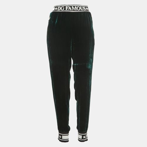 Dark Velvet Logo Trimmed Joggers M - Dolce & Gabbana - Modalova