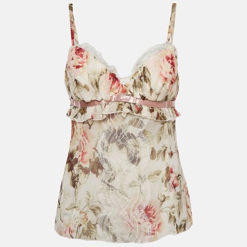 Floral Print Lace Trim Silk Camisole Top M - Dolce & Gabbana - Modalova