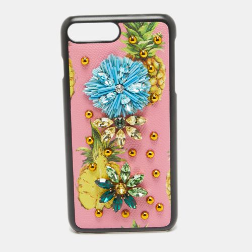 Fruit Print Leather Crystal Embellished iPhone 7 Plus Case - Dolce & Gabbana - Modalova