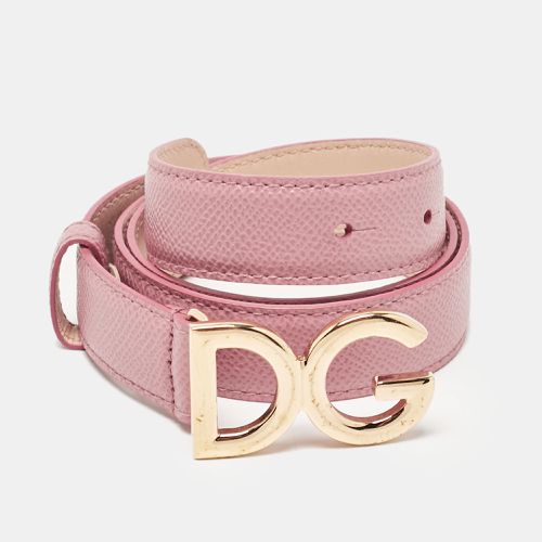 Leather DG Logo Buckle Belt 70CM - Dolce & Gabbana - Modalova