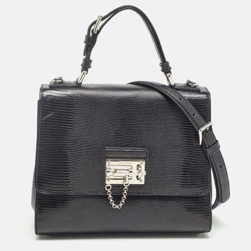 Lizard Embossed Leather Medium Miss Monica Top Handle Bag - Dolce & Gabbana - Modalova