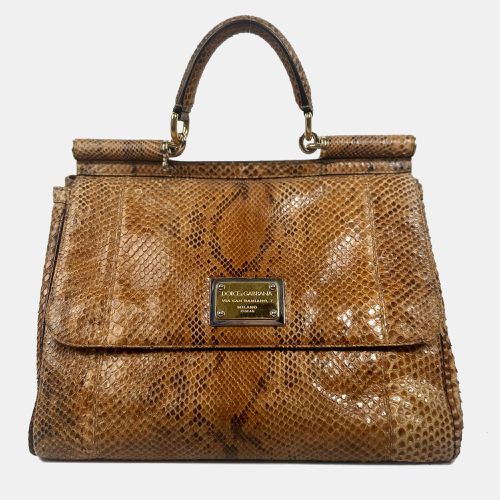 Sicily Python Leather Handbag - Dolce & Gabbana - Modalova