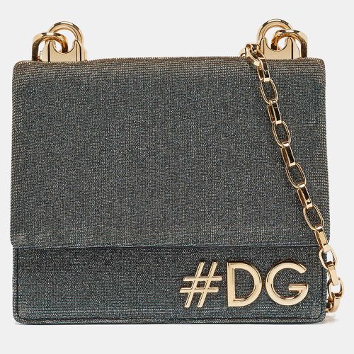 Gold Lurex Fabric DG Girls Flap Shoulder Bag - Dolce & Gabbana - Modalova