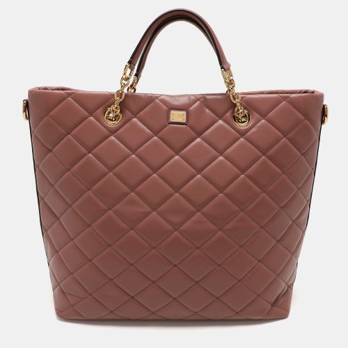 Quilted Leather Chain Shopper Tote - Dolce & Gabbana - Modalova