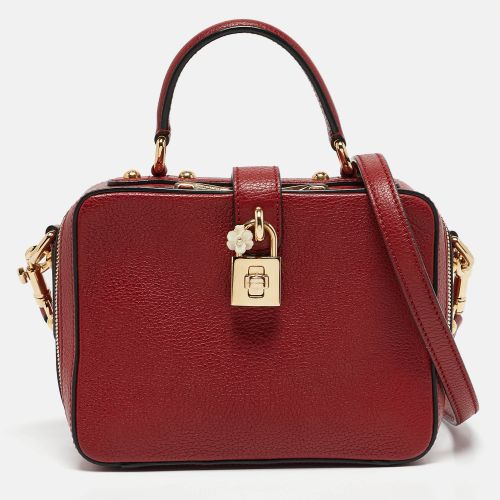 Leather Rosaria Box Top Handle Bag - Dolce & Gabbana - Modalova