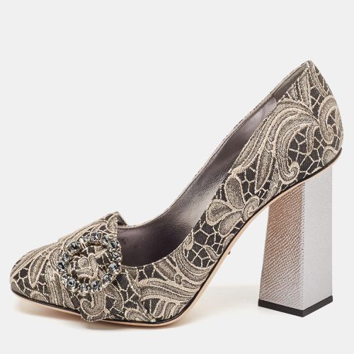 Beige Floral Jacquard Bellucci Pumps Size 37.5 - Dolce & Gabbana - Modalova