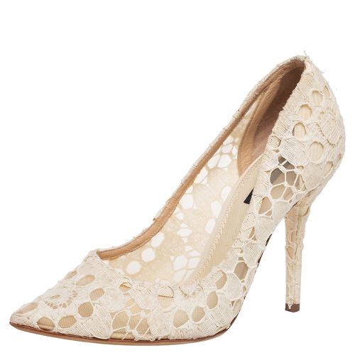 Off Lace Pointed Toe Pumps Size 38 - Dolce & Gabbana - Modalova