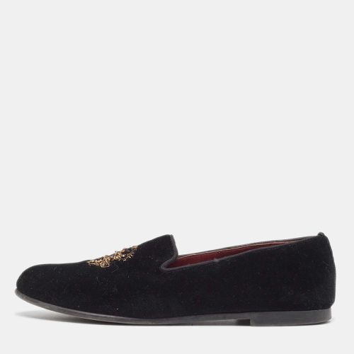 Velvet Embroidered Smoking Slippers Size 36 - Dolce & Gabbana - Modalova