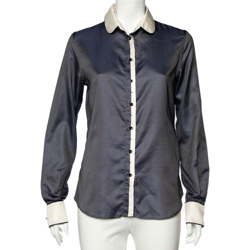 Textured Silk Blend Contrast Trim Shirt M - D&G - Modalova