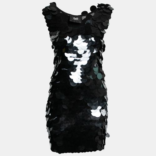 Oversized Sequin Embellished Wool Sleeveless Short Dress S - D&G - Modalova