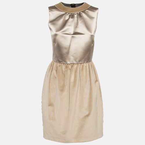 Satin and Velvet Sleeveless Mini Dress M - D&G - Modalova