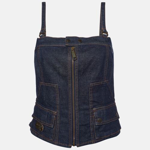 Dark Denim Strappy Corset Top M - D&G - Modalova