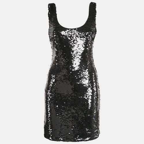 Sequin Embellished Tulle Sleeveless Sheath Dress M - D&G - Modalova