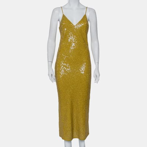 Mustard Sequin Embellished Silk Havita Dress M - Diane Von Furstenberg - Modalova