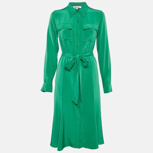 Silk Button Front Belted Midi Dress S - Diane Von Furstenberg - Modalova