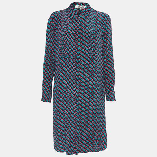 Printed Crepe Pleated Shirt Dress S - Diane Von Furstenberg - Modalova