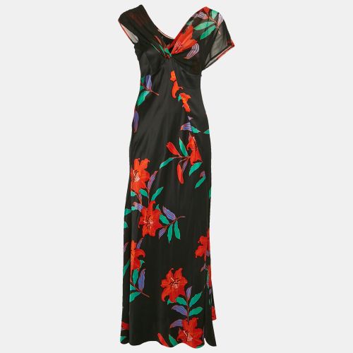 Floral Print Satin Asymmetric Sleeveless Maxi Dress M - Diane Von Furstenberg - Modalova