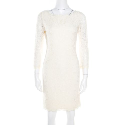 Cream Long Sleeve Zarita Lace Dress S - Diane Von Furstenberg - Modalova