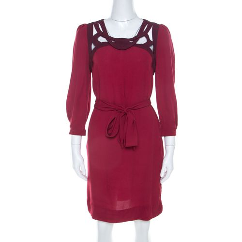 Crepe Cut Out Neck Detail Belted Jadey Dress S - Diane Von Furstenberg - Modalova