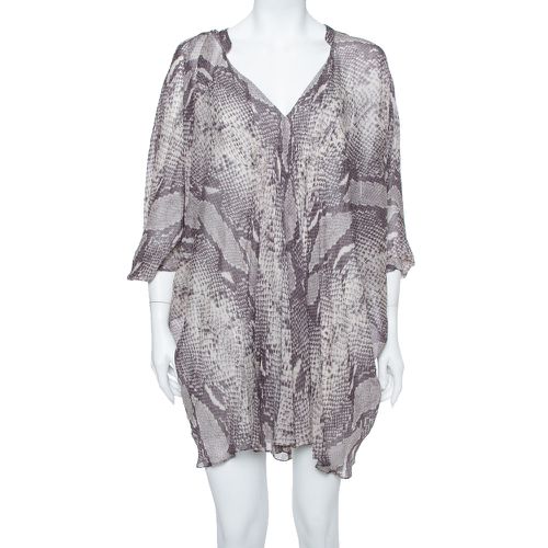 Snakeskin Printed Silk Draped Fleurette Dress XS - Diane Von Furstenberg - Modalova