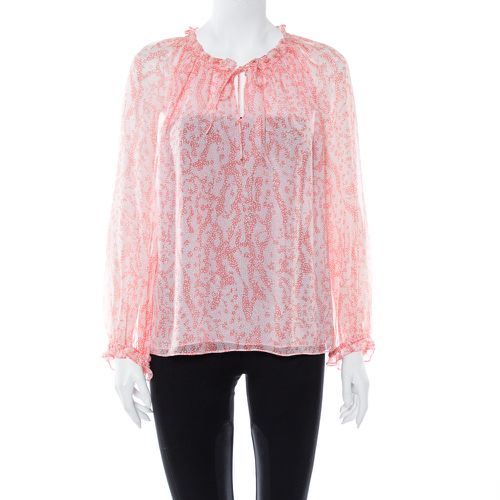 Coral Print Silk Wynn Blouse M - Diane Von Furstenberg - Modalova