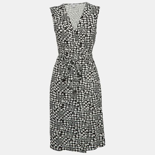 White Geometric Print Jersey Midi Wrap Dress L - Diane Von Furstenberg - Modalova