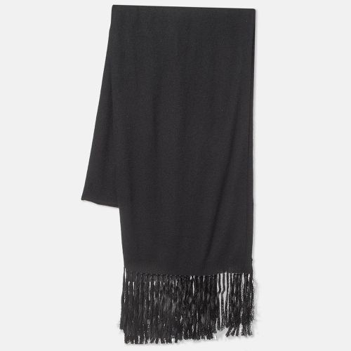 Dior Black Cashmere Fringed Stole - Dior - Modalova