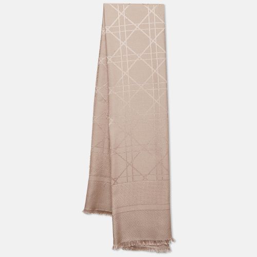 Beige Cannage Silk Blend Square Scarf - Dior - Modalova