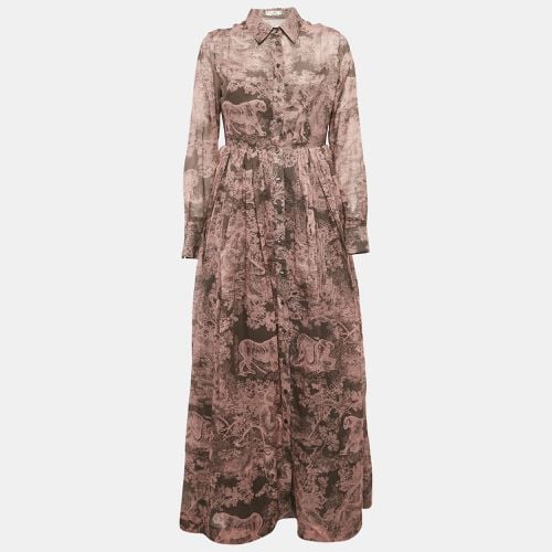 Christian Printed Cotton iviera Toile de Jouy Maxi Shirt Dress M - Dior - Modalova