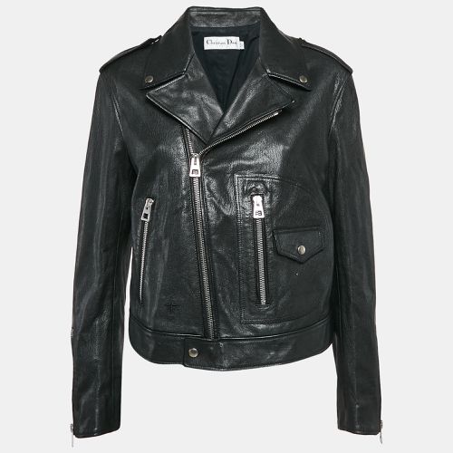 Christian Leather Zip-Up Rider Jacket L - Dior - Modalova