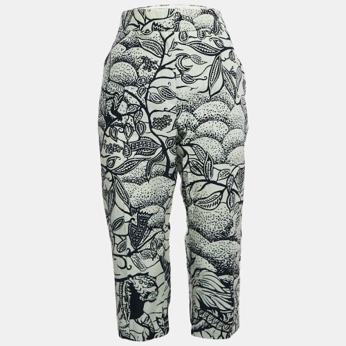 Christian White/ Jungle Print Cotton Culottes Pants M - Dior - Modalova