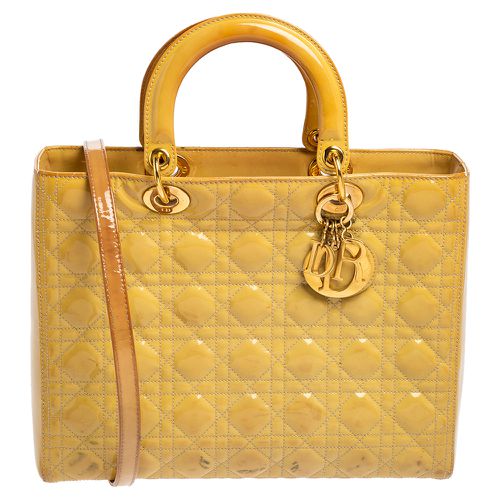 Cannage Patent Leather Large Lady Tote - Dior - Modalova