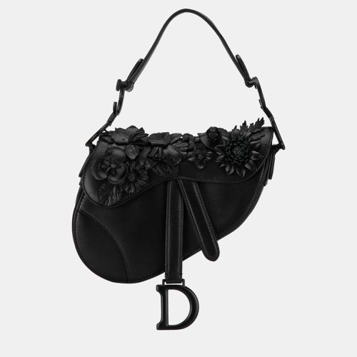 Mini Lambskin Floral Applique Saddle - Dior - Modalova